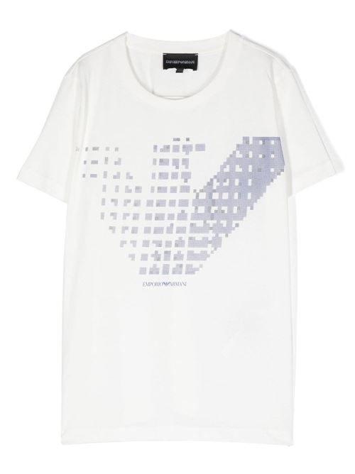 T-shirt bambino manica corta bianca EMPORIO ARMANI KIDS | 3R4TJ83J52Z0101